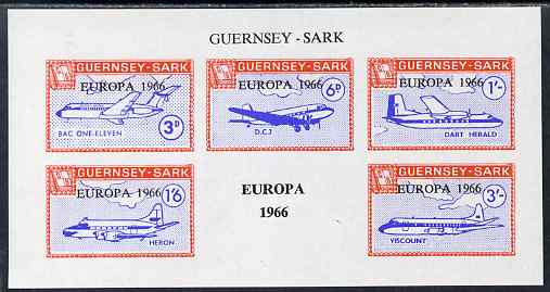 Guernsey - Sark 1966 Europa overprint on Aircraft imperf m/sheet unmounted mint, Rosen CS 102MS, stamps on , stamps on  stamps on europa, stamps on  stamps on aviation