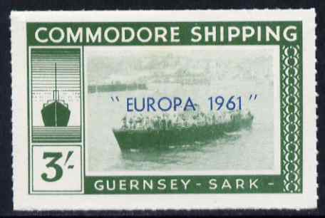 Guernsey - Sark 1961 Europa overprint on Commodore Shipping 3s olive-green, unmounted mint Rosen CS 27, stamps on , stamps on  stamps on europa, stamps on  stamps on ships