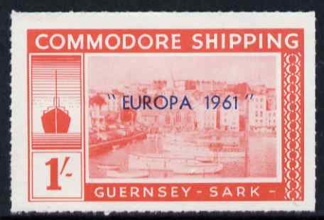 Guernsey - Sark 1961 Europa overprint on Commodore Shipping 1s scarlet, unmounted mint Rosen CS 25, stamps on europa, stamps on tourism, stamps on ships, stamps on harbours