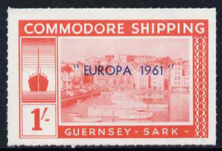 Guernsey - Sark 1961 Europa overprint on Commodore Shipping 1s scarlet, unmounted mint Rosen CS 25, stamps on , stamps on  stamps on europa, stamps on  stamps on tourism, stamps on  stamps on ships, stamps on  stamps on harbours