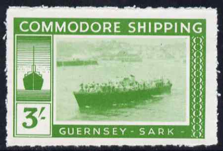 Guernsey - Sark 1961 definitive - Commodore Shipping 3s emerald, unmounted mint Rosen CS 23, stamps on , stamps on ships