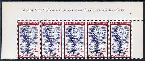 Lundy 1954 definitive Airmail with dates 1/2p Mrs Graham