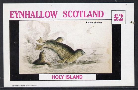 Eynhallow 1982 Animals #09 (Seal) imperf deluxe sheet (£2 value) unmounted mint, stamps on animals    marine-life     polar    seal