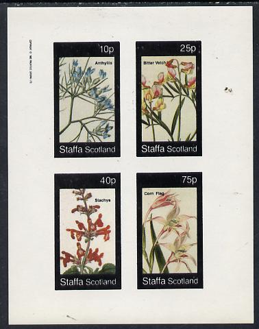 Staffa 1982 Flowers #04 (Anthyllis, Corn Flag etc) imperf  set of 4 values (10p to 75p) unmounted mint, stamps on , stamps on  stamps on flowers, stamps on iris