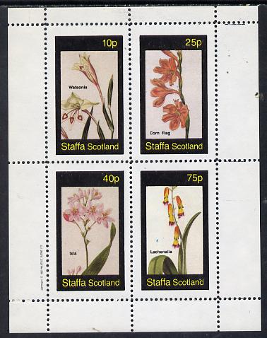 Staffa 1982 Flowers #06 (Watsonia, Corn Flag etc) perf  set of 4 values (10p to 75p) unmounted mint, stamps on , stamps on  stamps on flowers, stamps on iris