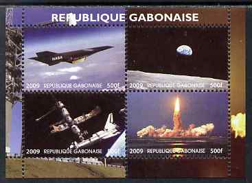 Gabon 2009 NASA Space Exploration #01 perf sheetlet containing 4 values unmounted mint. Note this item is privately produced and is offered purely on its thematic appeal, stamps on , stamps on  stamps on space, stamps on  stamps on nasa, stamps on  stamps on 