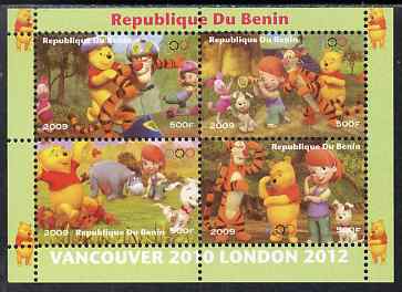 Benin 2009 Olympic Games - Disneys Winnie the Pooh #01 perf sheetlet containing 4 values unmounted mint. Note this item is privately produced and is offered purely on its..., stamps on olympics, stamps on pooh, stamps on bears, stamps on cartoons, stamps on fairy tales, stamps on tigers, stamps on disney, stamps on films, stamps on cinema, stamps on movies
