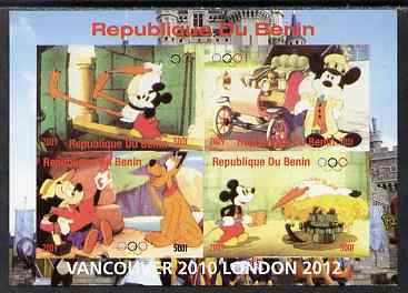 Benin 2009 Olympic Games - Disney Characters #03 imperf sheetlet containing 4 values unmounted mint. Note this item is privately produced and is offered purely on its thematic appeal, stamps on , stamps on  stamps on olympics, stamps on  stamps on cartoons, stamps on  stamps on disney, stamps on  stamps on films, stamps on  stamps on cinema, stamps on  stamps on movies