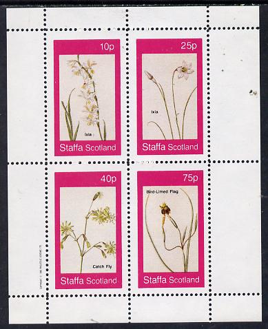 Staffa 1982 Flowers #07 (Ixia, Flag etc) perf  set of 4 values (10p to 75p) unmounted mint, stamps on , stamps on  stamps on flowers