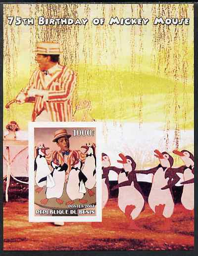 Benin 2004 75th Birthday of Mickey Mouse - Mary Poppins imperf m/sheet unmounted mint. Note this item is privately produced and is offered purely on its thematic appeal, stamps on , stamps on  stamps on disney, stamps on  stamps on personalities, stamps on  stamps on films, stamps on  stamps on cinema, stamps on  stamps on penguins