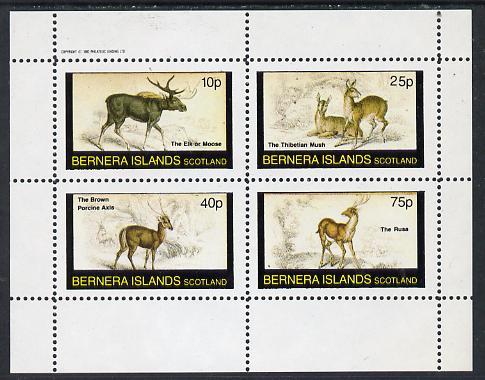 Bernera 1982 Animals (Elk, Axis etc) perf  set of 4 values (10p to 75p) unmounted mint, stamps on , stamps on  stamps on animals, stamps on  stamps on deer