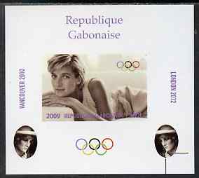 Gabon 2009 Olympic Games - Princess Diana #04 individual imperf deluxe sheet unmounted mint. Note this item is privately produced and is offered purely on its thematic ap..., stamps on royalty, stamps on diana, stamps on olympics