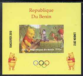 Benin 2009 Olympic Games - Disney's Winnie the Pooh #07 individual imperf deluxe sheet unmounted mint. Note this item is privately produced and is offered purely on its thematic appeal, stamps on , stamps on  stamps on olympics, stamps on  stamps on pooh, stamps on  stamps on bears, stamps on  stamps on cartoons, stamps on  stamps on fairy tales, stamps on  stamps on tigers, stamps on  stamps on disney, stamps on  stamps on films, stamps on  stamps on cinema, stamps on  stamps on movies