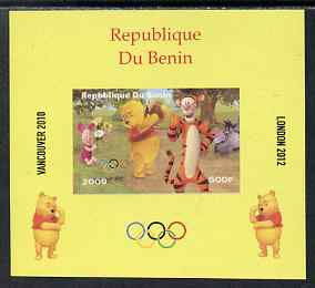 Benin 2009 Olympic Games - Disney's Winnie the Pooh #08 individual imperf deluxe sheet unmounted mint. Note this item is privately produced and is offered purely on its thematic appeal, stamps on olympics, stamps on pooh, stamps on bears, stamps on cartoons, stamps on fairy tales, stamps on tigers, stamps on disney, stamps on films, stamps on cinema, stamps on movies