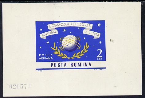 Rumania 1964 Space Navigation IMPERF m/sheet unmounted mint, SG MS 3115, Mi BL 56, stamps on , stamps on  stamps on space