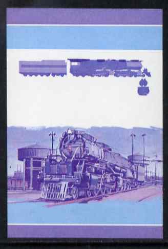 St Vincent - Bequia 1984 Locomotives #1 (Leaders of the World) 1c (Challenger Class) unmounted mint se-tenant imperf progressive proof pair in magenta & blue, stamps on , stamps on  stamps on railways