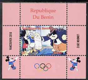 Benin 2009 Olympic Games - Disney Characters #02 individual perf deluxe sheet unmounted mint. Note this item is privately produced and is offered purely on its thematic a..., stamps on olympics, stamps on cartoons , stamps on disney, stamps on films, stamps on cinema, stamps on movies