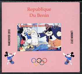 Benin 2009 Olympic Games - Disney Characters #02 individual imperf deluxe sheet unmounted mint. Note this item is privately produced and is offered purely on its thematic..., stamps on olympics, stamps on cartoons , stamps on disney, stamps on films, stamps on cinema, stamps on movies