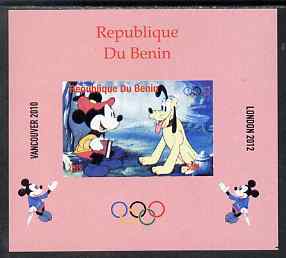 Benin 2009 Olympic Games - Disney Characters #04 individual imperf deluxe sheet unmounted mint. Note this item is privately produced and is offered purely on its thematic appeal, stamps on olympics, stamps on cartoons , stamps on disney, stamps on films, stamps on cinema, stamps on movies