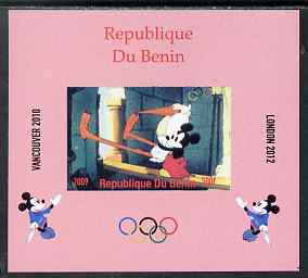Benin 2009 Olympic Games - Disney Characters #09 individual imperf deluxe sheet unmounted mint. Note this item is privately produced and is offered purely on its thematic appeal, stamps on olympics, stamps on cartoons , stamps on disney, stamps on films, stamps on cinema, stamps on movies