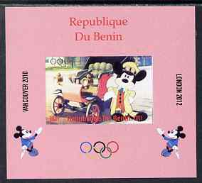 Benin 2009 Olympic Games - Disney Characters #10 individual imperf deluxe sheet unmounted mint. Note this item is privately produced and is offered purely on its thematic..., stamps on olympics, stamps on cartoons , stamps on disney, stamps on films, stamps on cinema, stamps on movies