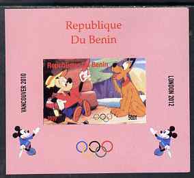 Benin 2009 Olympic Games - Disney Characters #11 individual imperf deluxe sheet unmounted mint. Note this item is privately produced and is offered purely on its thematic..., stamps on olympics, stamps on cartoons , stamps on disney, stamps on films, stamps on cinema, stamps on movies