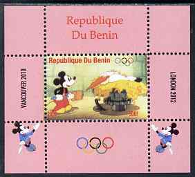 Benin 2009 Olympic Games - Disney Characters #12 individual perf deluxe sheet unmounted mint. Note this item is privately produced and is offered purely on its thematic a..., stamps on olympics, stamps on cartoons , stamps on disney, stamps on films, stamps on cinema, stamps on movies