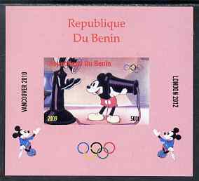 Benin 2009 Olympic Games - Disney Characters #14 individual imperf deluxe sheet unmounted mint. Note this item is privately produced and is offered purely on its thematic appeal, stamps on olympics, stamps on telephones, stamps on cartoons , stamps on disney, stamps on films, stamps on cinema, stamps on movies
