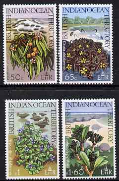British Indian Ocean Territory 1975 Wildlife (3rd series) Seashore Plants perf set of 4 unmounted mint, SG 77-80, stamps on plants, stamps on flowers