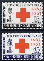 New Hebrides - English 1963 Centenary of Red Cross perf set of 2 unmounted mint, SG 96-7, stamps on , stamps on  stamps on red cross