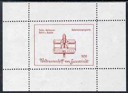 Cinderella - Germany perforated Rocket Post sheetlet unmounted mint, stamps on , stamps on  stamps on rockets, stamps on  stamps on space, stamps on  stamps on cinderella