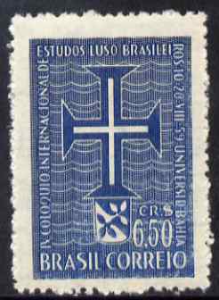 Brazil 1959 Brazilian-Portuguese Study Conference 6cr50 unmounted mint SG 1014, stamps on , stamps on  stamps on cultures, stamps on  stamps on 