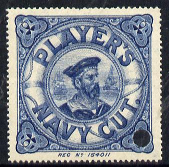 Cinderella - Superb engraved label showing Player's Navy Cut Logo (Sailor within life belt), perforated on gummed paper with security punch hole, stamps on tobacco    ships        cinderella       rescue        engravings