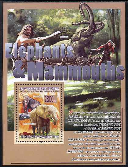 Guinea - Conakry 2009 Elephants and Mammoths #2 perf s/sheet unmounted mint, stamps on animals, stamps on dinosaurs, stamps on elephants, stamps on films, stamps on movies, stamps on cinema