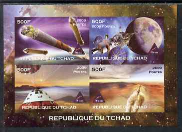 Chad 2009 Space - Orion Mission imperf sheetlet containing 4 values unmounted mint. Note this item is privately produced and is offered purely on its thematic appeal, stamps on , stamps on  stamps on astronomy, stamps on  stamps on space, stamps on  stamps on rockets, stamps on  stamps on 