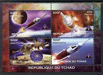 Chad 2009 Space - Ares Mission perf sheetlet containing 4 values unmounted mint. Note this item is privately produced and is offered purely on its thematic appeal, stamps on , stamps on  stamps on astronomy, stamps on  stamps on space, stamps on  stamps on rockets, stamps on  stamps on 