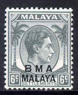 Malaya - BMA 1945-48 KG6 6c grey ordinary paper unmounted mint, SG 6a, stamps on , stamps on  stamps on , stamps on  stamps on  kg6 , stamps on  stamps on 