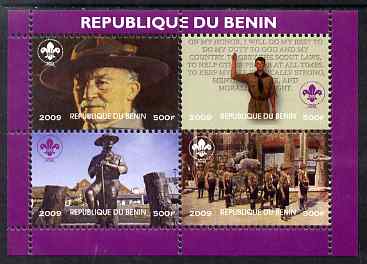 Benin 2009 Baden Powell & Scouts perf sheetlet containing 4 values unmounted mint. Note this item is privately produced and is offered purely on its thematic appeal , stamps on , stamps on  stamps on personalities, stamps on  stamps on scouts, stamps on  stamps on rockwell, stamps on  stamps on arts