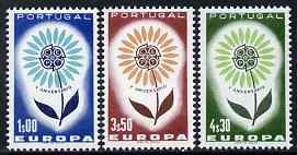 Portugal 1964 Europa set of 3 unmounted mint, SG 1249-51, stamps on europa