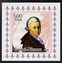 Guinea - Bissau 2006 Mozart #3 individual imperf deluxe sheet unmounted mint. Note this item is privately produced and is offered purely on its thematic appeal, stamps on , stamps on  stamps on personalities, stamps on  stamps on mozart, stamps on  stamps on music, stamps on  stamps on composers, stamps on  stamps on masonics, stamps on  stamps on masonry