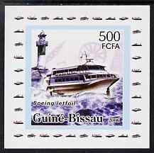 Guinea - Bissau 2006 Ships & Lighthouses #7 - Boeing Jet Foil individual imperf deluxe sheet unmounted mint. Note this item is privately produced and is offered purely on..., stamps on ships, stamps on lighthouses