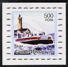 Guinea - Bissau 2006 Ships & Lighthouses #8 - SR-N4 Hovecraft individual imperf deluxe sheet unmounted mint. Note this item is privately produced and is offered purely on..., stamps on ships, stamps on lighthouses, stamps on hovercrafts