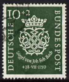Germany - West 1950 Death Centenary of Bach 10pf + 2pf fine cds used SG 1043, stamps on , stamps on  stamps on stamp centenary, stamps on  stamps on stamp on stamp, stamps on  stamps on stampon, stamps on  stamps on 