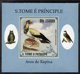 St Thomas & Prince Islands 2009 Raptors - King Vulture individual imperf deluxe sheet unmounted mint. Note this item is privately produced and is offered purely on its thematic appeal, stamps on birds, stamps on birds of prey, stamps on 