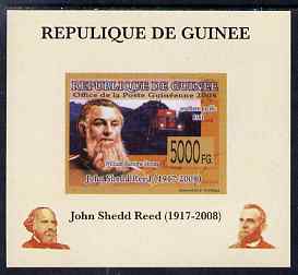 Guinea - Conakry 2008 Atchison, Topeka & Santa Fe Railway - John Shedd Reed & Southern Pacific 8361 individual imperf deluxe sheet unmounted mint. Note this item is privately produced and is offered purely on its thematic appeal, stamps on , stamps on  stamps on personalities, stamps on  stamps on railways