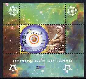 Chad 2009 Europa - Year of Astronomy #3 (Aristotle) individual perf deluxe sheet unmounted mint. Note this item is privately produced and is offered purely on its thematic appeal, stamps on europa, stamps on personalities, stamps on space, stamps on astronomy, stamps on aristotle