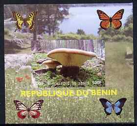 Benin 2009 Mushrooms and Butterflies #3 individual imperf deluxe sheet unmounted mint. Note this item is privately produced and is offered purely on its thematic appeal, stamps on , stamps on  stamps on butterflies, stamps on  stamps on fungi