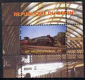 Benin 2009 Steam Locomotives #21 individual perf deluxe sheet unmounted mint. Note this item is privately produced and is offered purely on its thematic appeal, stamps on , stamps on  stamps on railways