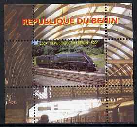 Benin 2009 Steam Locomotives #31 individual perf deluxe sheet unmounted mint. Note this item is privately produced and is offered purely on its thematic appeal, stamps on , stamps on  stamps on railways