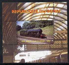 Benin 2009 Steam Locomotives #4 individual perf deluxe sheet unmounted mint. Note this item is privately produced and is offered purely on its thematic appeal, stamps on , stamps on  stamps on railways